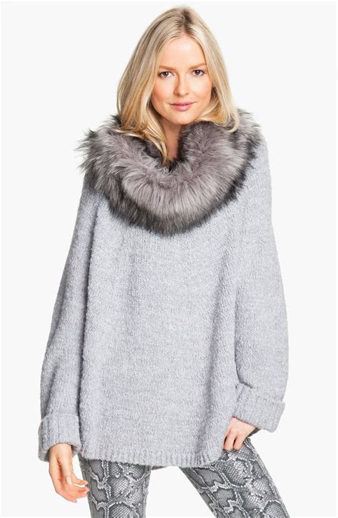 michael kors faux fur trim sweater|Michael Michael Kors Faux.